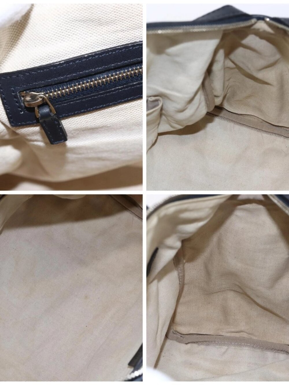 GUCCI GG Canvas Sherry Line Boston Bag 2way Navy Gold 247205 Auth BA5935 - Picture 15 of 16